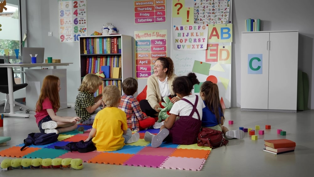 Preschoolers taking part in classroom learning activities.